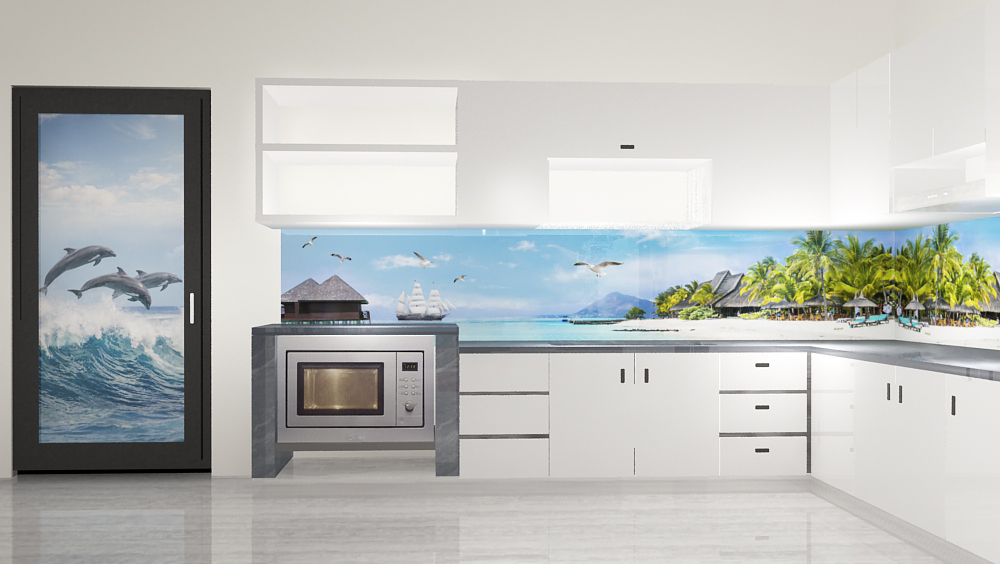 Kính ốp bếp 3D Gia Hưng